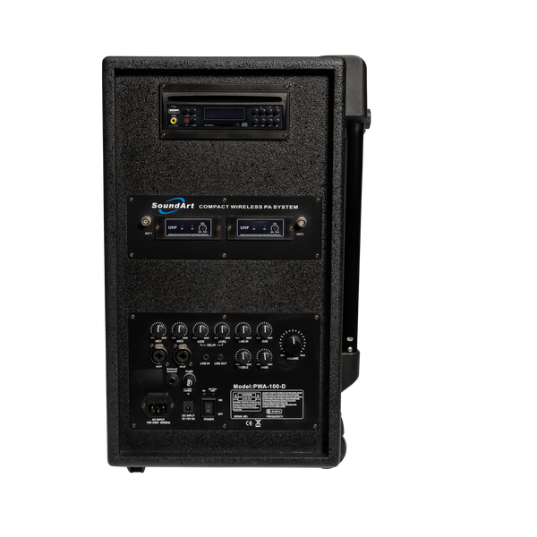 SoundArt 100 Watt Rechargeable Wireless PA System with DVD Player