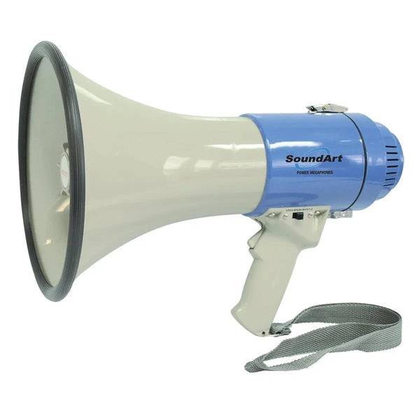 SoundArt 25 Watt Portable Hand-Held Megaphone with Whistle/Siren (Blue)-SLH-925MP-BLU