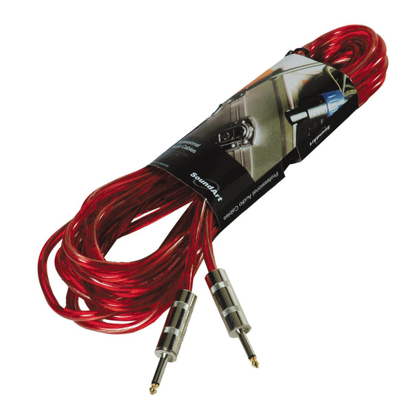 SoundArt Braided PA Speaker Cable with Jack to Jack Connectors (10m)-SSC-41-RED