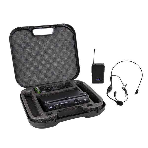 SoundArt Single Channel Wireless Microphone System with Lapel and Headset Mics-SWS-90-BP