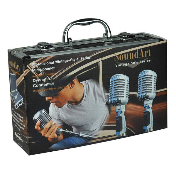 SoundArt 'Vintage' Condenser Microphone with Deluxe Carry Case (Chrome)