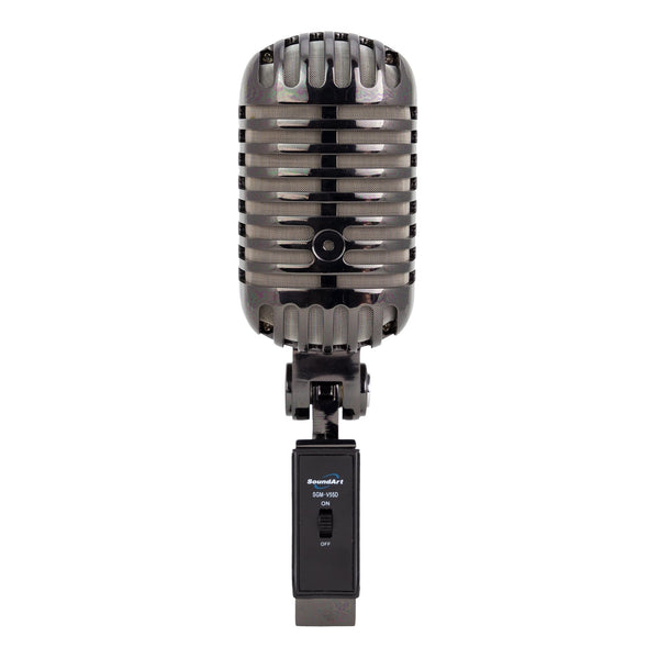 SoundArt 'Vintage' Dynamic Microphone with Deluxe Carry Case (Black Chrome)-SGM-V55D-BKC