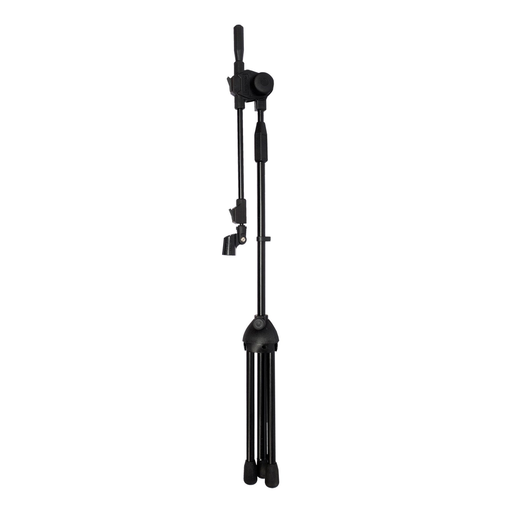 Soundart Deluxe Tripod Boom Microphone Stand with Microphone Clip (Black)-MSB-44-BLK