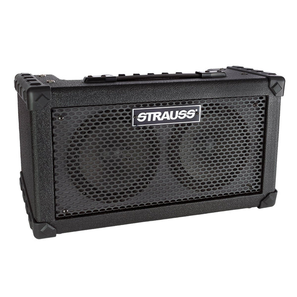 Strauss 'Busker' 20 Watt Solid State Rechargeable DC Amplifier (Black)-SBSK-F10-BLK