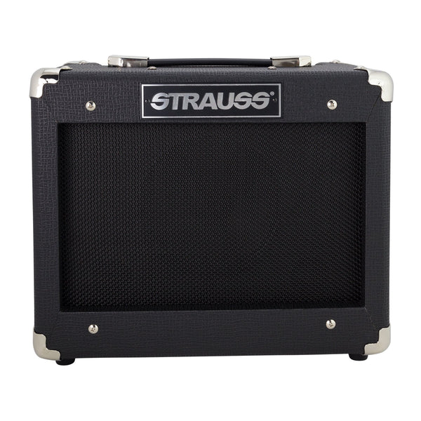 Strauss 'Legacy' 15 Watt Solid State Bass Guitar Practice Amplifier (Black)-SLA-15B-BLK