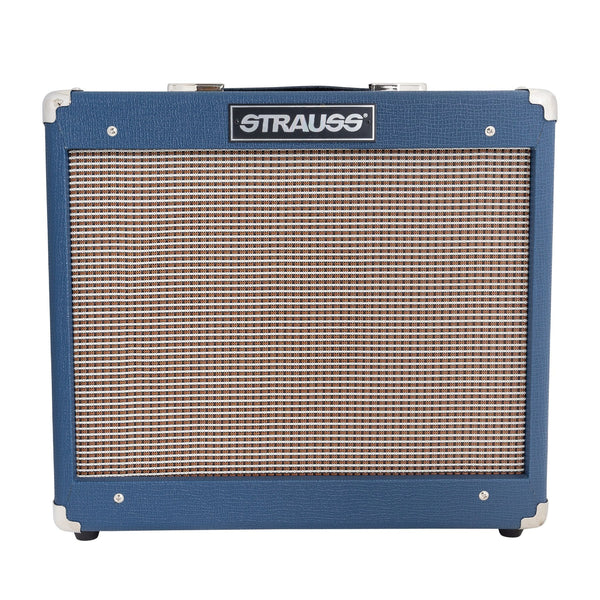 Strauss SVT-15R 15 Watt Combo Valve Amplifier with Reverb (Blue)-SVT-15R-BLU