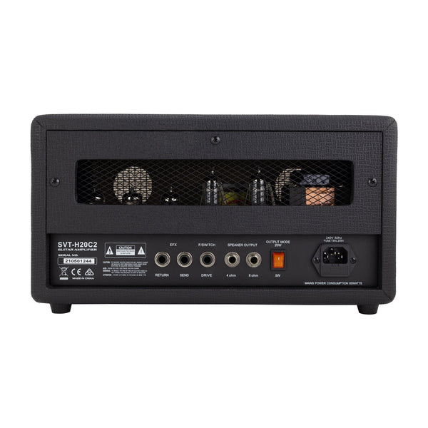 Strauss SVT-H20C2 20/5 Watt Valve Twin Channel Amplifier Head (Black)-SVT-H20C2-BLK