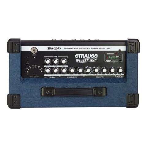 Strauss 'Streetbox' 20 Watt Solid State Rechargeable DC Amplifier (Blue)