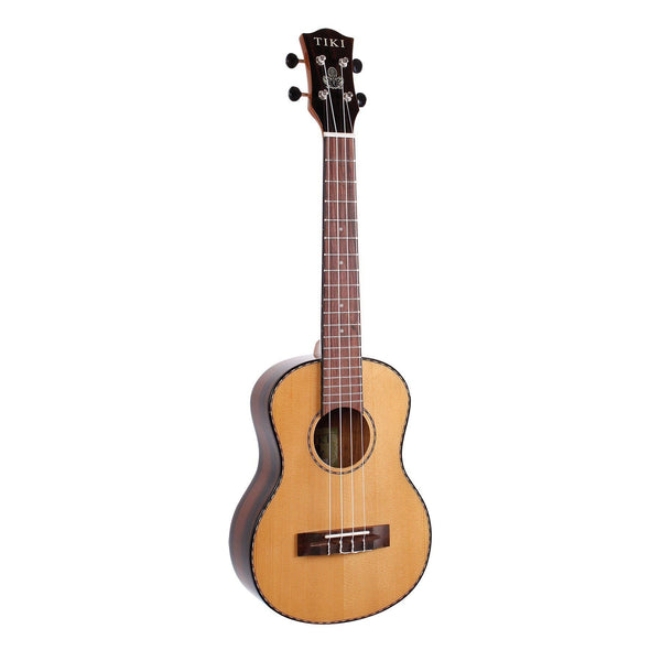Tiki '22 Series' Spruce Solid Top Tenor Ukulele with Hard Case (Natural Gloss)