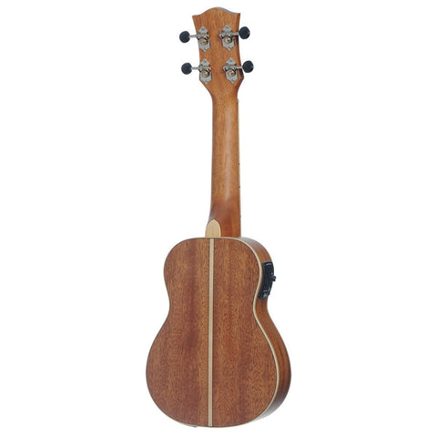 Tiki '5 Series' Mahogany Solid Top Electric Soprano Ukulele with Hard Case (Natural Satin)-TMS-5P-NST