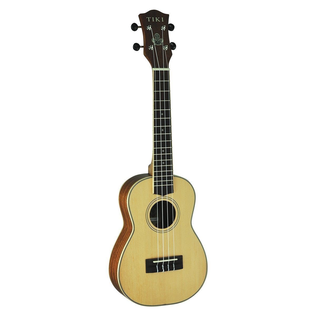 Tiki '6 Series' Spruce Solid Top Concert Ukulele with Hard Case (Natural Satin)-TSC-6-NST