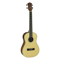 Tiki '6 Series' Spruce Solid Top Electric Baritone Ukulele with Hard Case (Natural Satin)-TSB-6P-NST