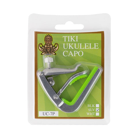 Tiki Adjustable Roller Ukulele Capo (Silver)