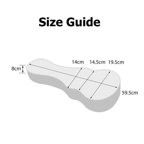 Tiki Deluxe Shaped Soprano Ukulele Flight Case (Grey/Black)