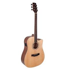 Timberidge '1 Series' Spruce Solid Top Acoustic-Electric Dreadnought Cutaway Guitar (Natural Gloss)