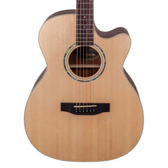 Timberidge '1 Series' Spruce Solid Top Acoustic-Electric Small Body Cutaway Guitar (Natural Satin)-TRFC-1-NST