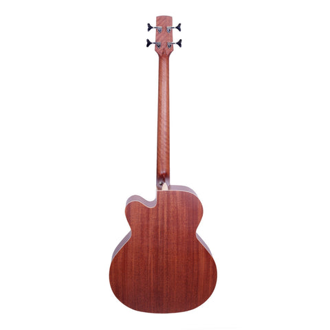 Timberidge '1 Series' Spruce Solid Top & Mahogany Solid Back Acoustic-Electric Cutaway Bass Guitar (Natural Satin)-TRBC-1SB-NST