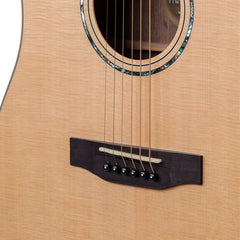 Timberidge '3 Series' Left Handed Spruce Solid Top Acoustic-Electric Dreadnought Cutaway Guitar (Natural Gloss)-TRC-3L-NGL