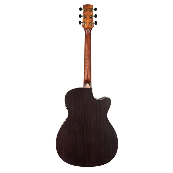 Timberidge '3 Series' Left Handed Spruce Solid Top Acoustic-Electric Small Body Cutaway Guitar with 'Tree of Life' Inlay (Natural Satin)
