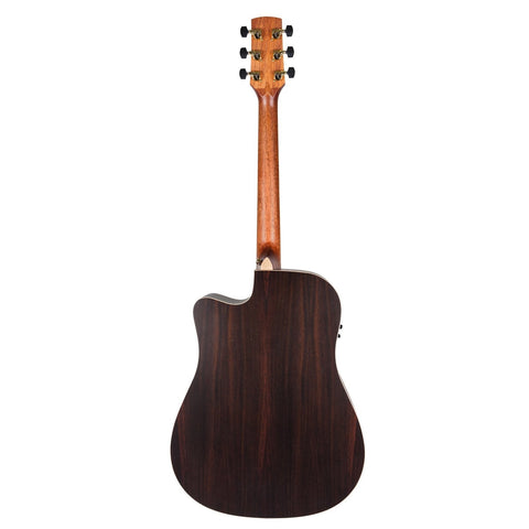 Timberidge '3 Series' Spruce Solid Top Acoustic-Electric Dreadnought Cutaway Guitar (Natural Satin)-TRC-3-NST