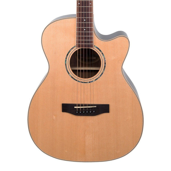 Timberidge '3 Series' Spruce Solid Top Acoustic-Electric Small Body Cutaway Guitar (Natural Gloss)