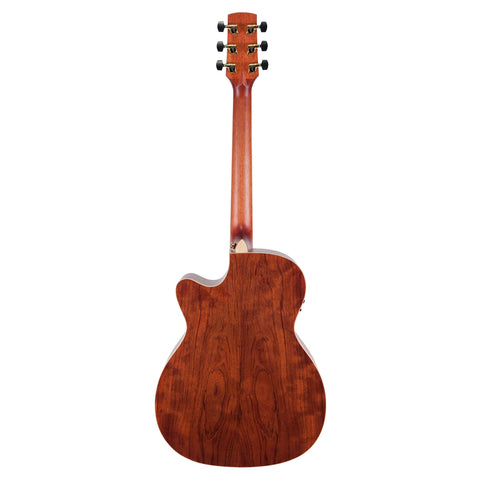 Timberidge '4 Series' Cedar Solid Top Acoustic-Electric Small Body Cutaway Guitar (Natural Satin)-TRFC-4-NST