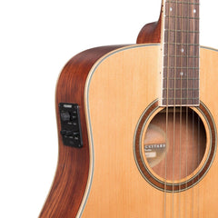 Timberidge '4 Series' Cedar Solid Top Acoustic-Electric Traveller Mini Guitar (Natural Satin)