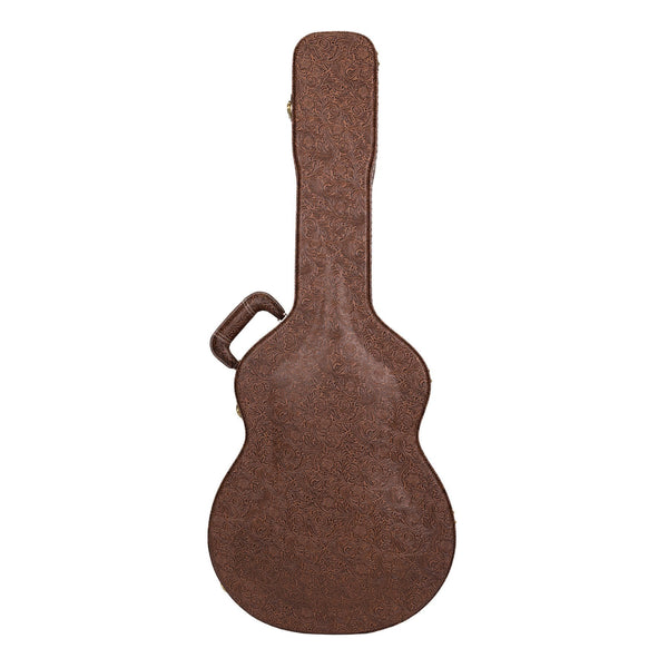 Timberidge Deluxe Shaped 12-String Small Body Acoustic Guitar Hard Case (Paisley Brown)-TGC-F44T12-PASBRN