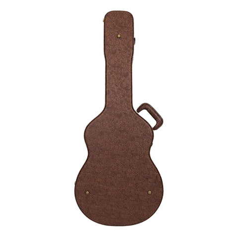 Timberidge Deluxe Shaped Small Body Acoustic Guitar Hard Case (Paisley Brown)-TGC-F44T-PASBRN