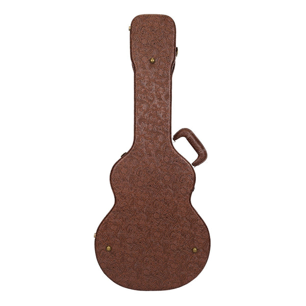 Timberidge Deluxe Shaped Traveller Acoustic Guitar Hard Case (Paisley Brown)