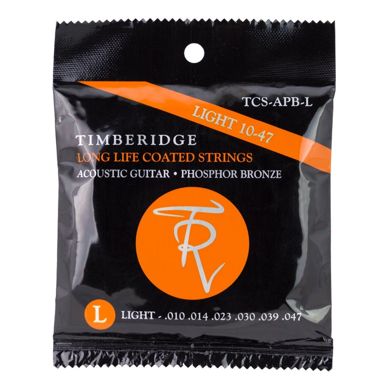 Timberidge Light Phosphor Bronze Long Life Coated Acoustic Guitar Strings (10-47)