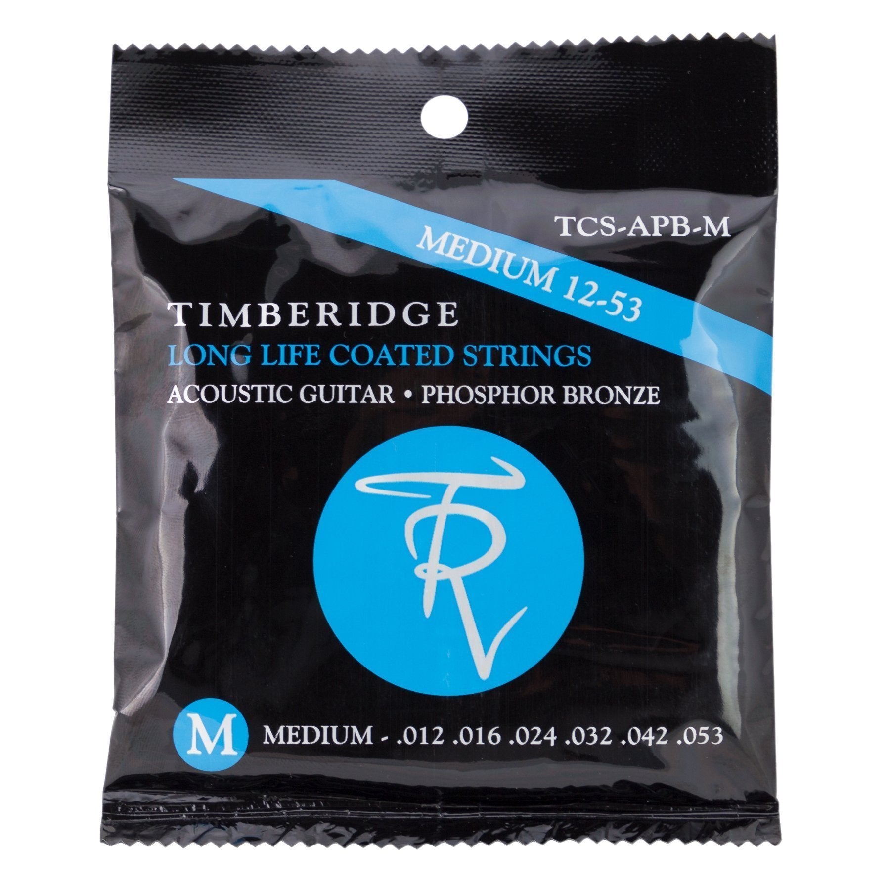 Timberidge Medium Phosphor Bronze Long Life Coated Acoustic Guitar Strings (12-53)-TCS-APB-M