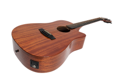 Timberidge 'Messenger Series' 12-String Mahogany Solid Top Acoustic-Electric Dreadnought Cutaway Guitar (Natural Gloss)