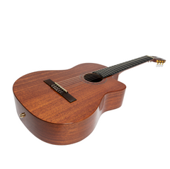 Timberidge 'Messenger Series' Mahogany Solid Top Acoustic-Electric Classical Cutaway Guitar (Natural Gloss)