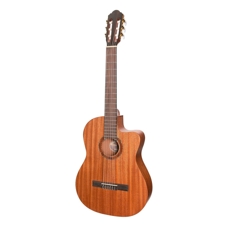 Timberidge 'Messenger Series' Mahogany Solid Top Acoustic-Electric Classical Cutaway Guitar (Natural Satin)