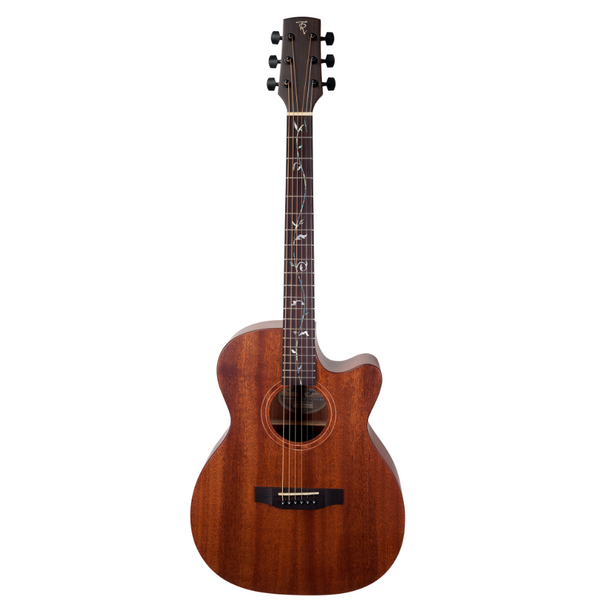 Timberidge 'Messenger Series' Mahogany Solid Top Acoustic-Electric 'Small Body Cutaway Guitar with 'Tree Of Life' Inlay (Natural Gloss)-TRFC-MMT-NGL
