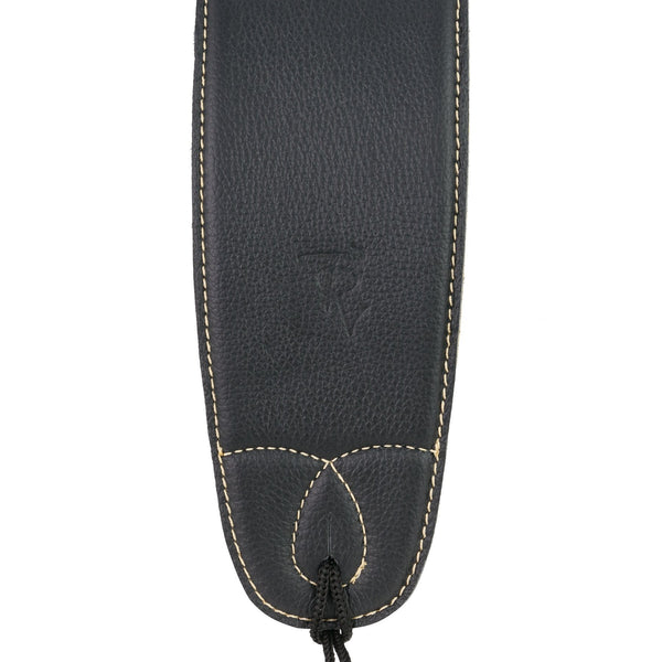 Timberidge Premium Italian Leather Padded Guitar Strap (Black)-TR-GPL-BLK